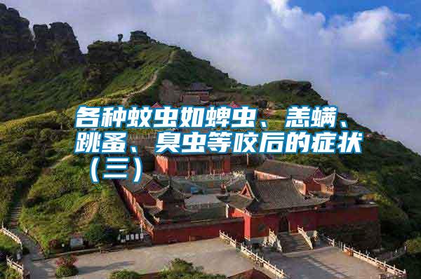 各種蚊蟲如蜱蟲、恙螨、跳蚤、臭蟲等咬后的癥狀（三）