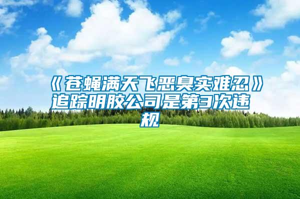 《蒼蠅滿天飛惡臭實難忍》追蹤明膠公司是第3次違規