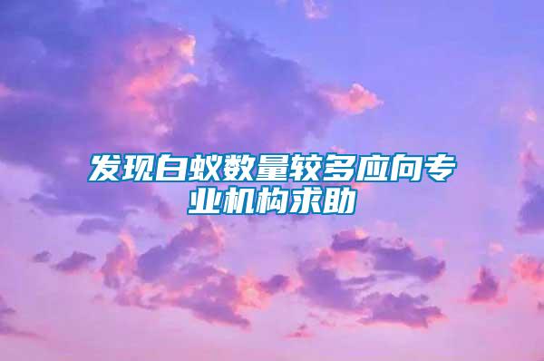 發現白蟻數量較多應向專業機構求助