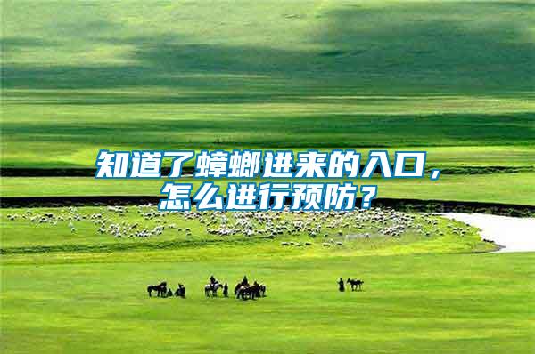 知道了蟑螂進(jìn)來的入口，怎么進(jìn)行預(yù)防？