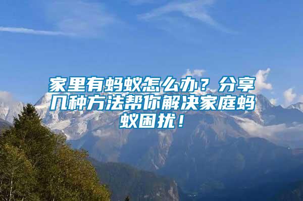 家里有螞蟻怎么辦？分享幾種方法幫你解決家庭螞蟻困擾！