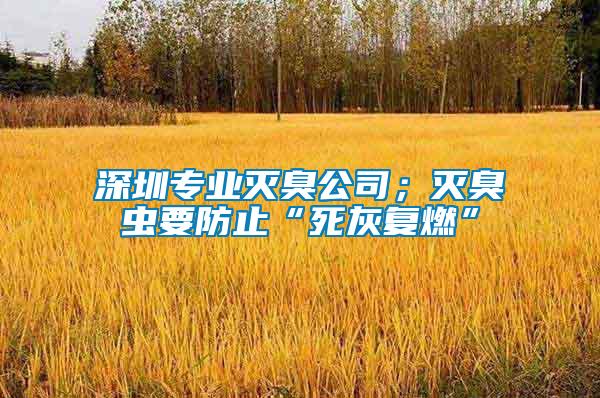 深圳專業(yè)滅臭公司；滅臭蟲要防止“死灰復(fù)燃”