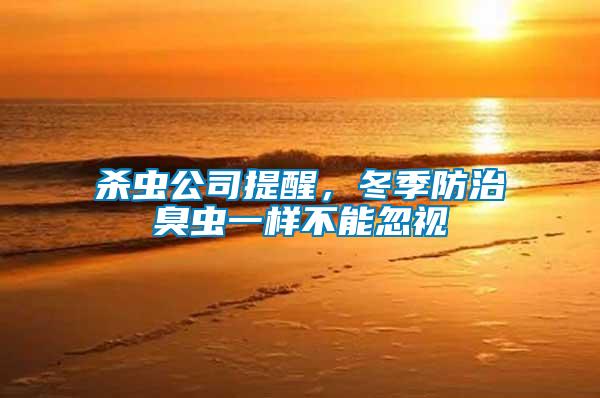 殺蟲公司提醒，冬季防治臭蟲一樣不能忽視