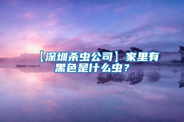 【深圳殺蟲公司】家里有黑色是什么蟲？