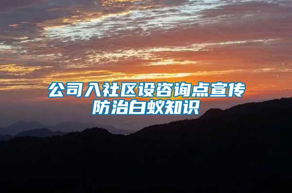 公司入社區(qū)設(shè)咨詢點(diǎn)宣傳防治白蟻知識