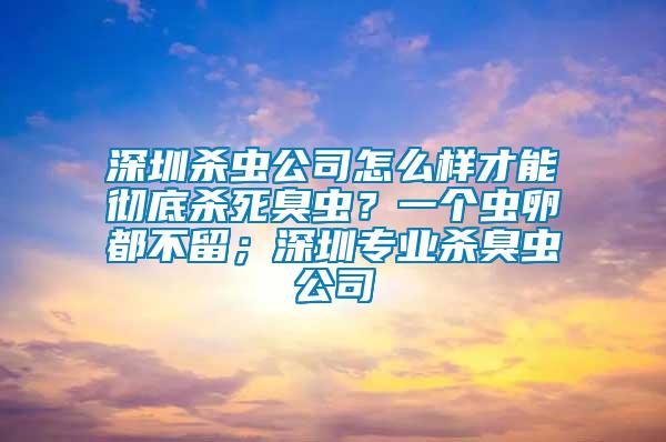 深圳殺蟲公司怎么樣才能徹底殺死臭蟲？一個蟲卵都不留；深圳專業殺臭蟲公司