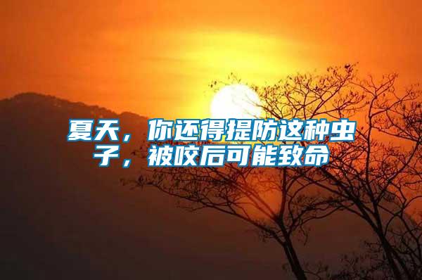 夏天，你還得提防這種蟲(chóng)子，被咬后可能致命