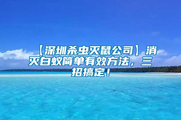 【深圳殺蟲滅鼠公司】消滅白蟻簡單有效方法，三招搞定！