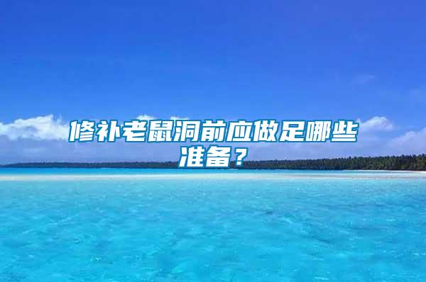 修補老鼠洞前應做足哪些準備？