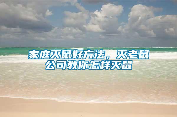 家庭滅鼠好方法，滅老鼠公司教你怎樣滅鼠