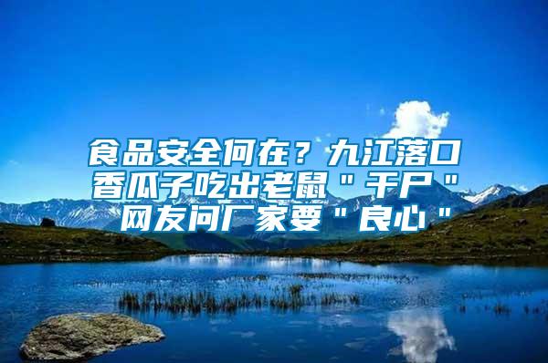 食品安全何在？九江落口香瓜子吃出老鼠＂干尸＂ 網友問廠家要＂良心＂