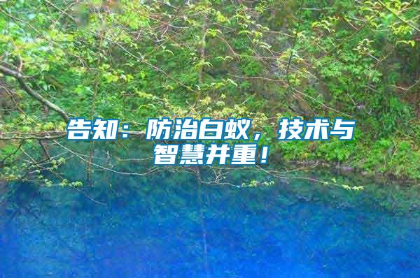 告知：防治白蟻，技術(shù)與智慧并重！