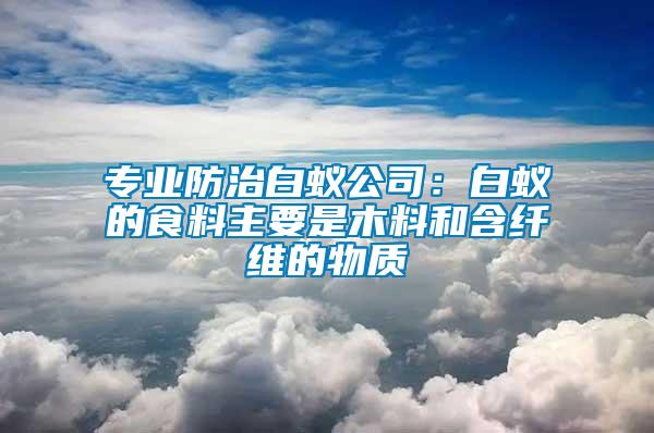 專業防治白蟻公司：白蟻的食料主要是木料和含纖維的物質