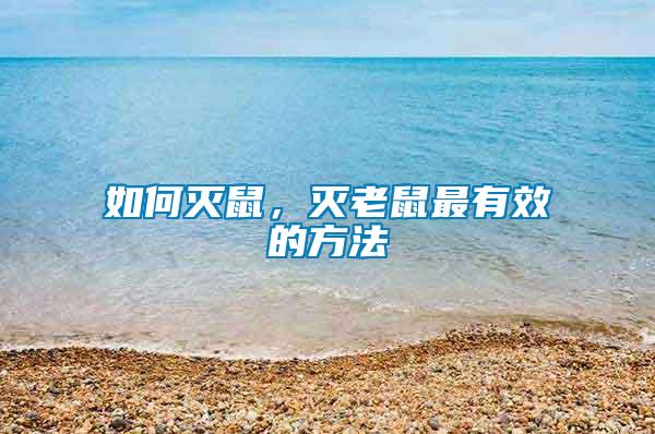 如何滅鼠，滅老鼠最有效的方法