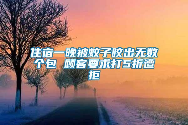住宿一晚被蚊子咬出無數個包 顧客要求打5折遭拒