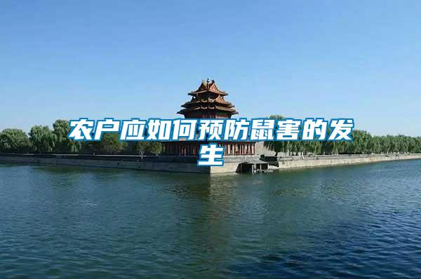農(nóng)戶(hù)應(yīng)如何預(yù)防鼠害的發(fā)生