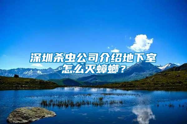 深圳殺蟲公司介紹地下室怎么滅蟑螂？