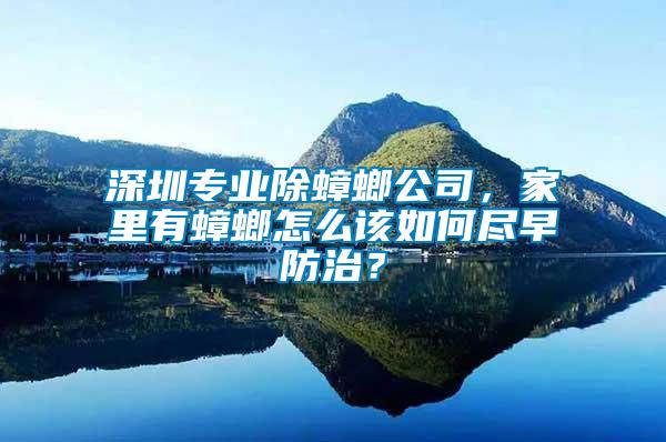 深圳專業除蟑螂公司，家里有蟑螂怎么該如何盡早防治？