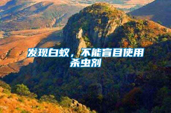 發現白蟻，不能盲目使用殺蟲劑