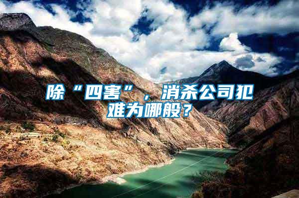 除“四害”，消殺公司犯難為哪般？