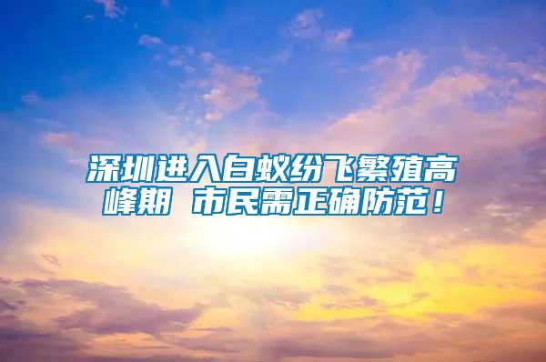 深圳進入白蟻紛飛繁殖高峰期 市民需正確防范！