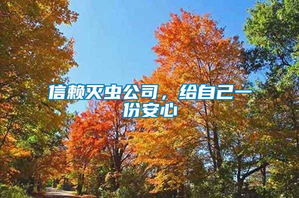 信賴滅蟲公司，給自己一份安心