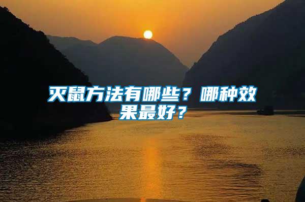 滅鼠方法有哪些？哪種效果最好？