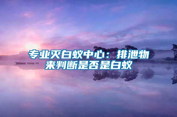 專業滅白蟻中心：排泄物來判斷是否是白蟻