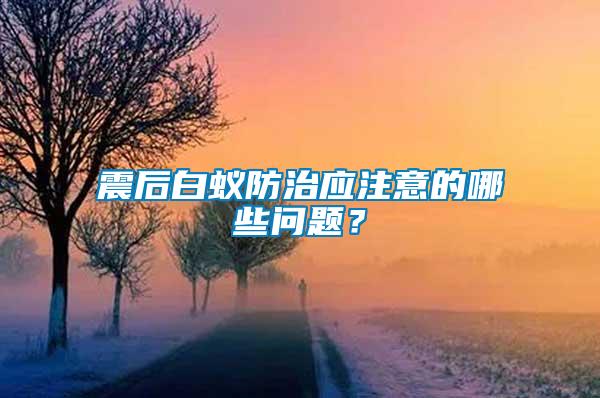 震后白蟻防治應注意的哪些問題？