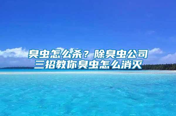 臭蟲怎么殺？除臭蟲公司三招教你臭蟲怎么消滅