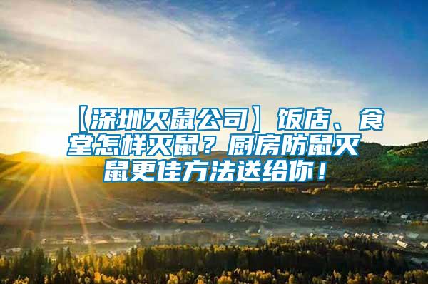 【深圳滅鼠公司】飯店、食堂怎樣滅鼠？廚房防鼠滅鼠更佳方法送給你！