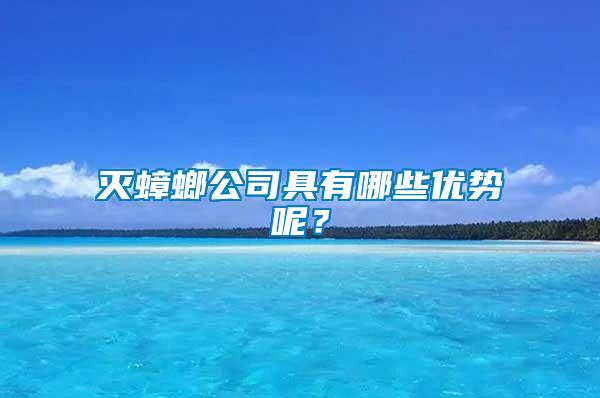 滅蟑螂公司具有哪些優勢呢？