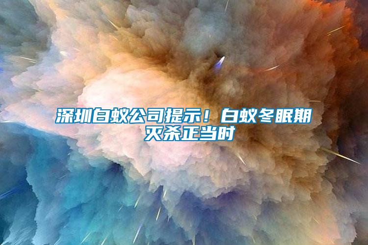 深圳白蟻公司提示！白蟻冬眠期 滅殺正當時