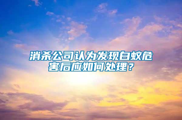 消殺公司認為發現白蟻危害后應如何處理？