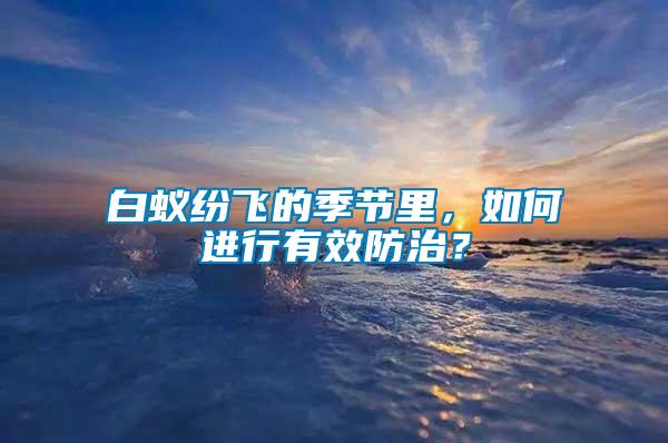 白蟻紛飛的季節(jié)里，如何進(jìn)行有效防治？