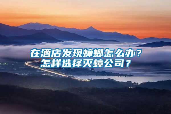 在酒店發現蟑螂怎么辦？怎樣選擇滅蟑公司？