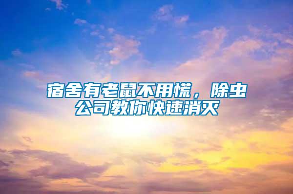 宿舍有老鼠不用慌，除蟲(chóng)公司教你快速消滅