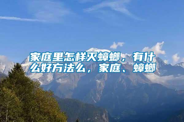 家庭里怎樣滅蟑螂，有什么好方法么，家庭、蟑螂