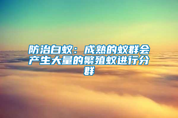 防治白蟻：成熟的蟻群會產生大量的繁殖蟻進行分群