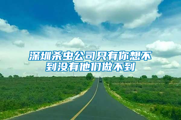 深圳殺蟲公司只有你想不到沒有他們做不到