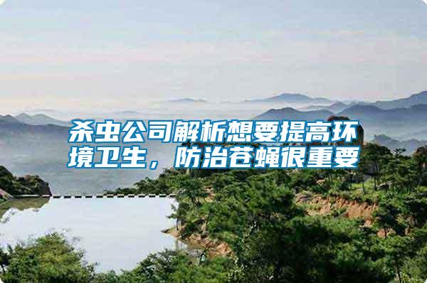 殺蟲公司解析想要提高環境衛生，防治蒼蠅很重要
