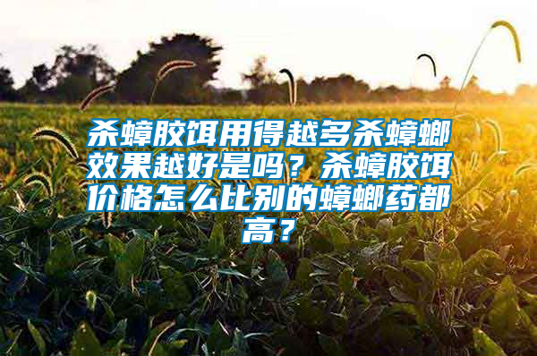 殺蟑膠餌用得越多殺蟑螂效果越好是嗎？殺蟑膠餌價(jià)格怎么比別的蟑螂藥都高？
