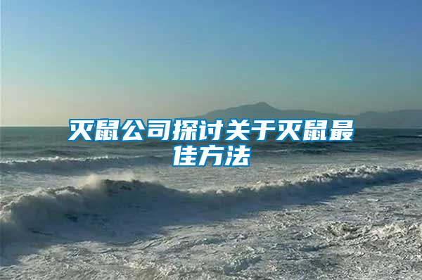 滅鼠公司探討關于滅鼠最佳方法