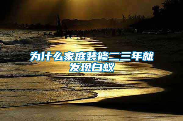 為什么家庭裝修二三年就發現白蟻
