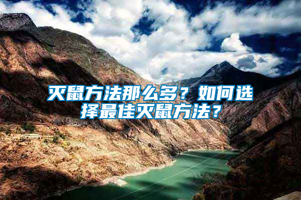 滅鼠方法那么多？如何選擇最佳滅鼠方法？
